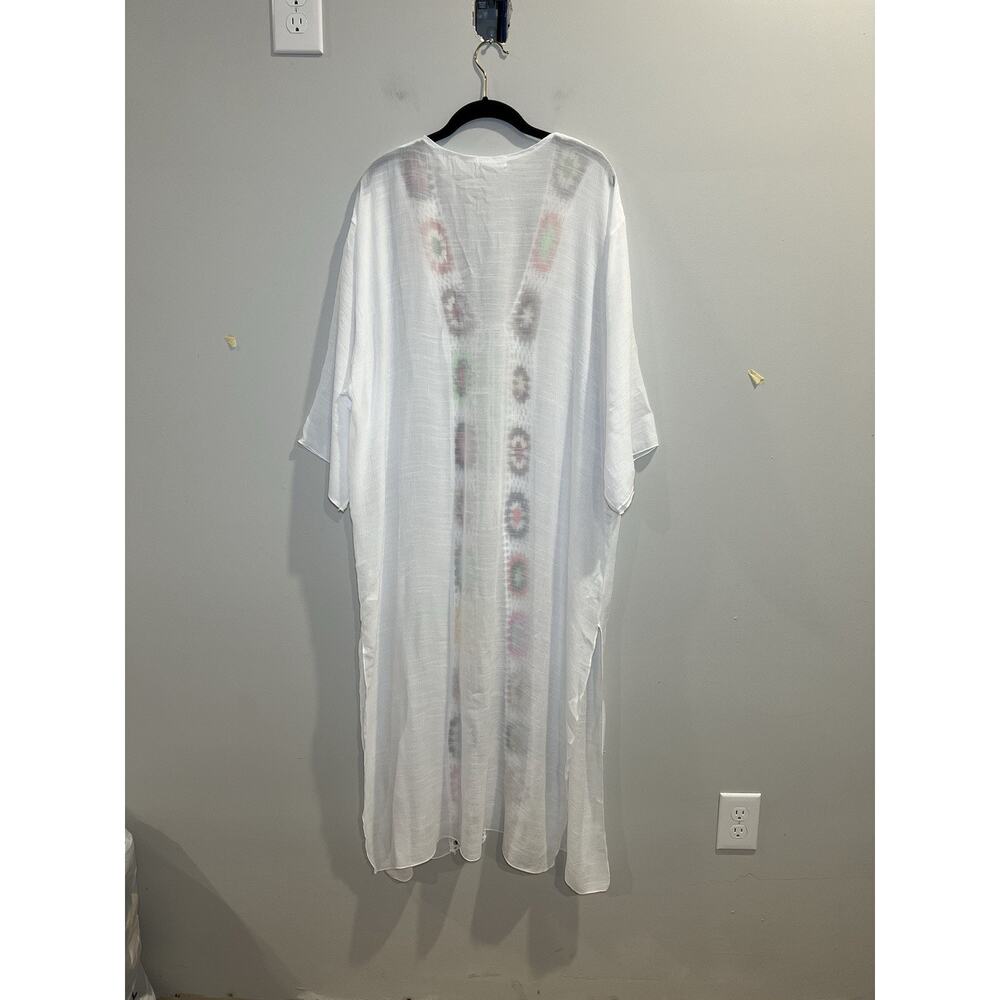Chicsoul Boho Lightweight White Cover Up One Size Crochet Resortwear Swim Kimono - Picture 2 of 6